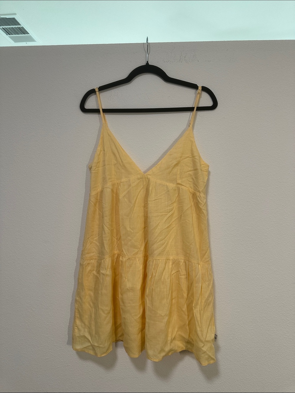 Rhythm Pale Yellow/Tangerine Tiered Sundress